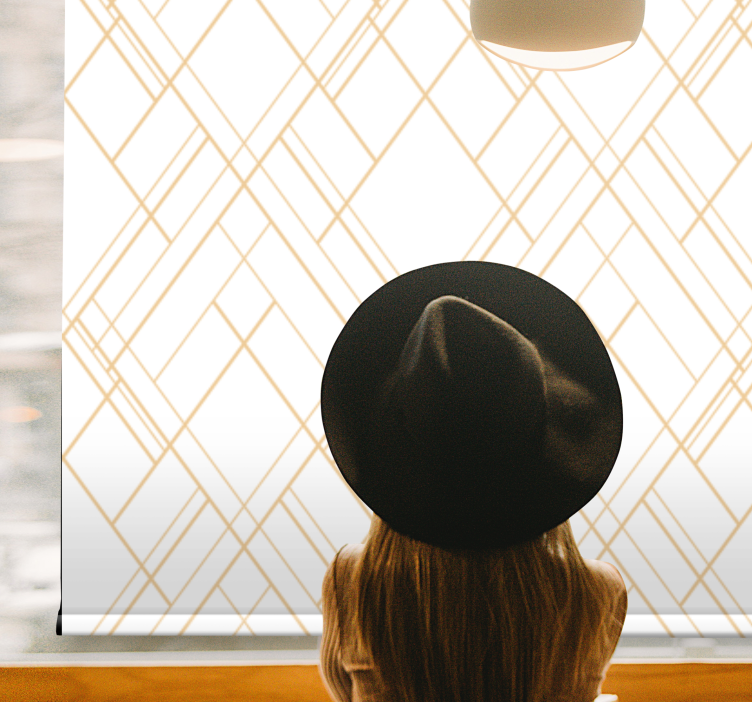 Geometrijske zlate črte elegantna rolo zavesa - TenStickers