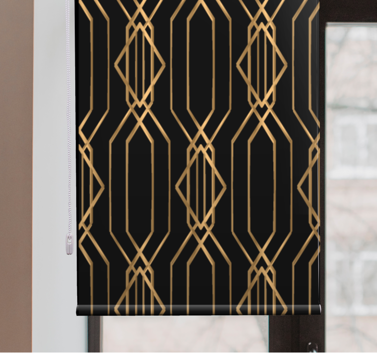 Geometric gold patterns elegantna rolo zavesa - TenStickers