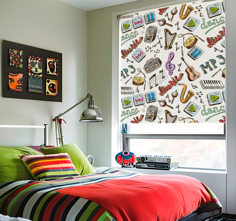 Glasbeni vzorec zabavno rolo senčilo - TenStickers