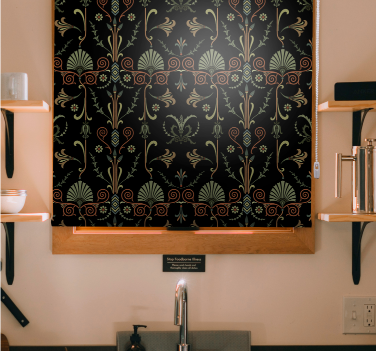 Elegantni motivi listja rolo zavesa za kuhinjo - TenStickers