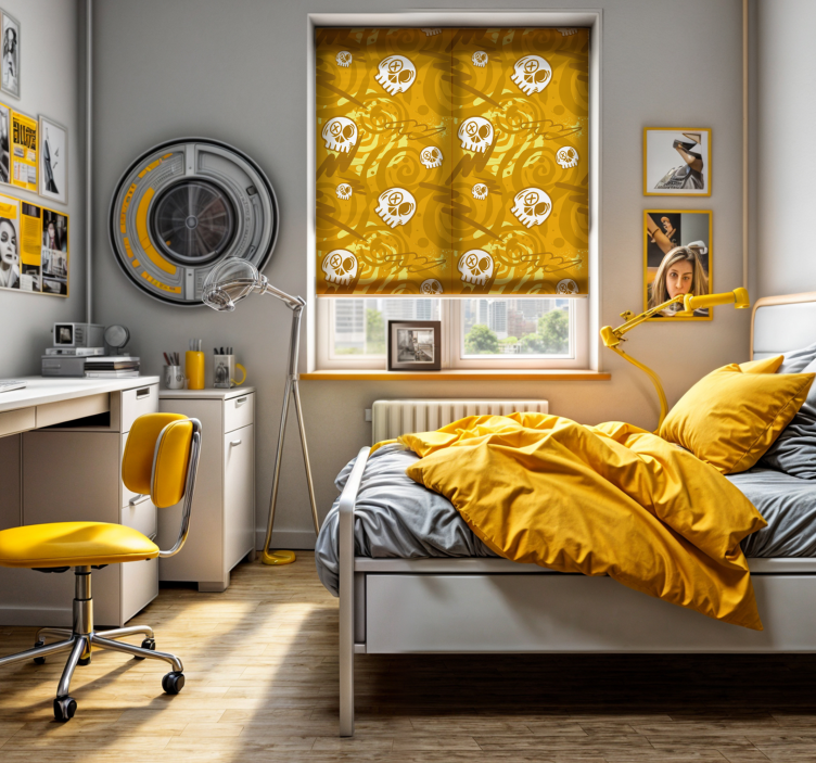 Grafiti z lobanjami rolo zavesa za najstnika - TenStickers