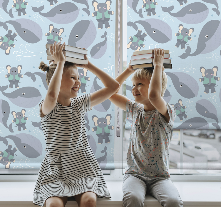 Igrive živali rolo zavesa za otroško sobo - TenStickers