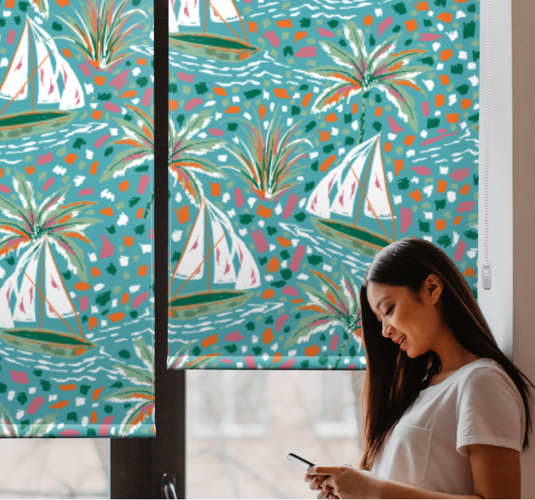 Jadrnice in palme cvetlični senčilo - TenStickers