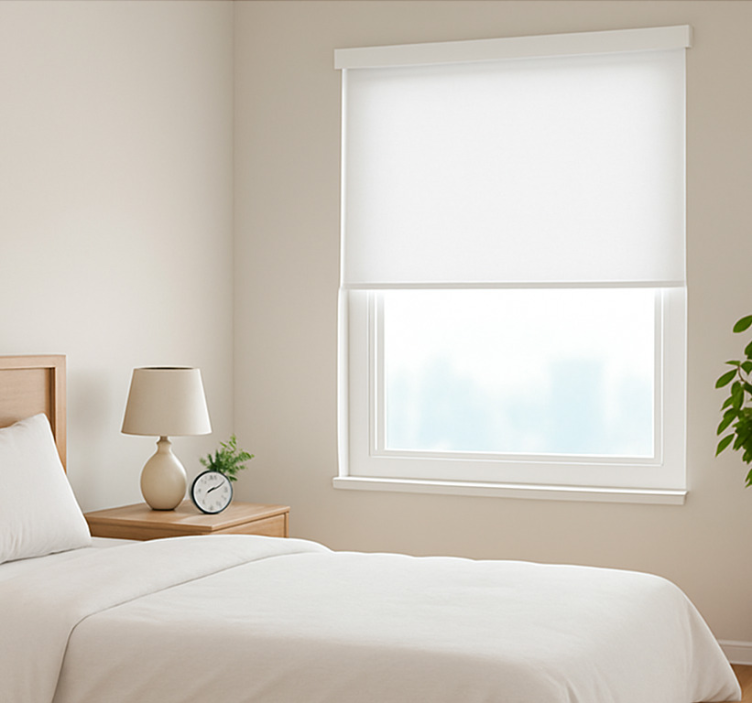 Jasna preprosta zasnova bela rolo zavesa - TenStickers