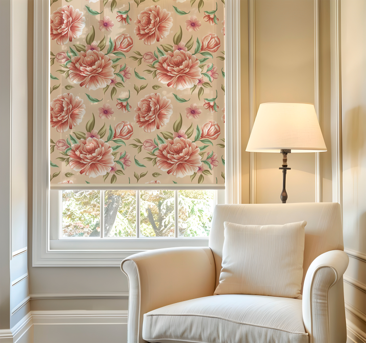 Klasičen šopek rož romantična rolo zavesa - TenStickers