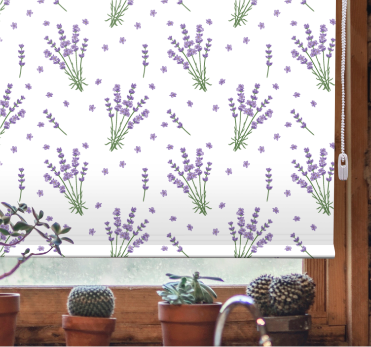 Lavender floral pattern cvetje in rastline senčilo - TenStickers