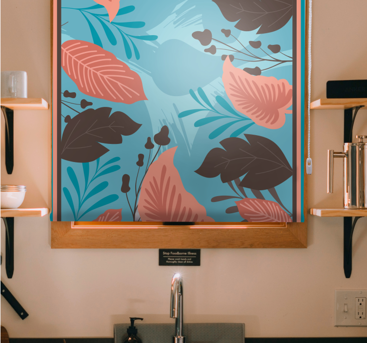 Listnati cvetlični aranžma cvetje in rastline senčilo - TenStickers