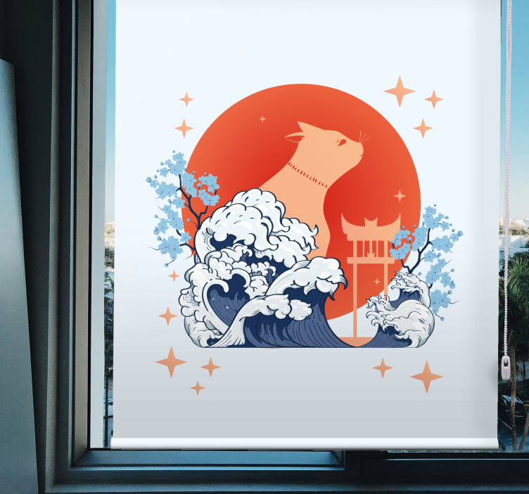 Mačka z valovi živali senčilo - TenStickers