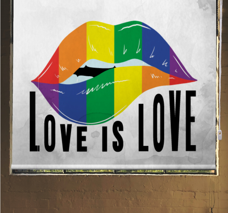 Mavrična umetnost ustnic rolo zavesa z besedilom - TenStickers