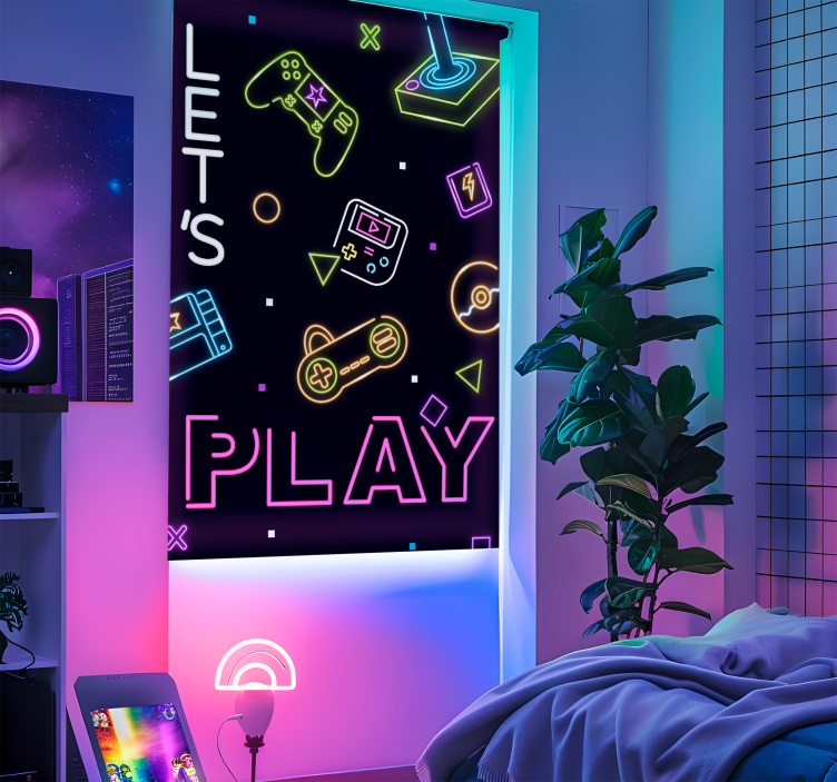 Neonske kontrole geek rolo senčilo - TenStickers