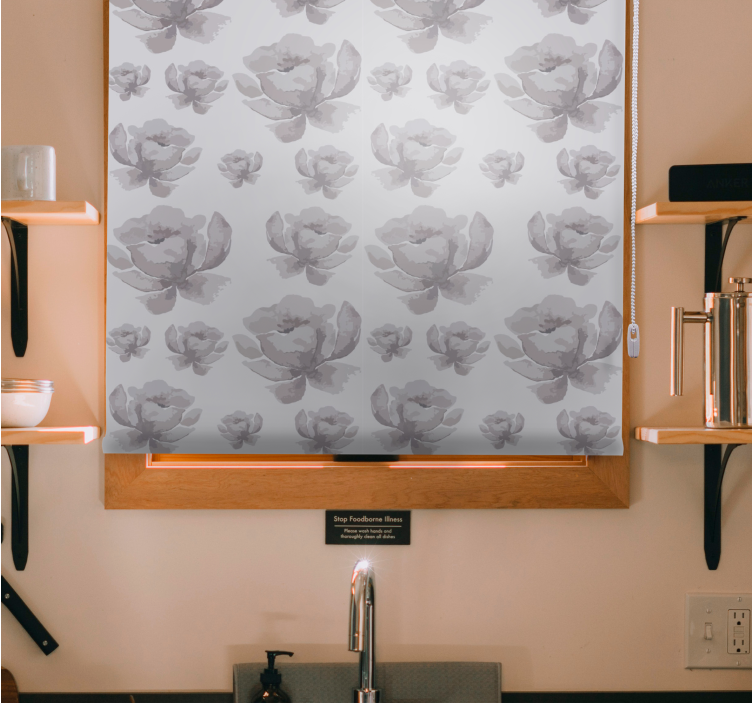 Siva nežna oblika cvetje in rastline senčilo - TenStickers