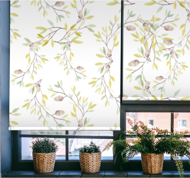 Originalne akvarelne zelene liste kopalniške žaluzije - TenStickers