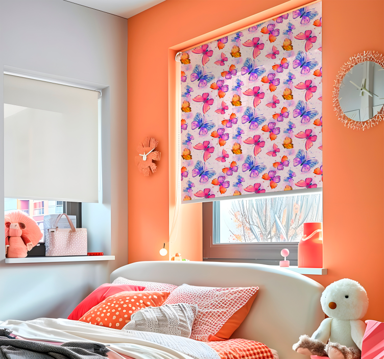 Pisan akvarel metulj rolo senčilo - TenStickers