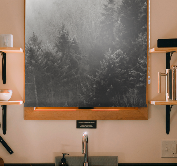 Siva gozdna silhueta gred rolo senčilo - TenStickers