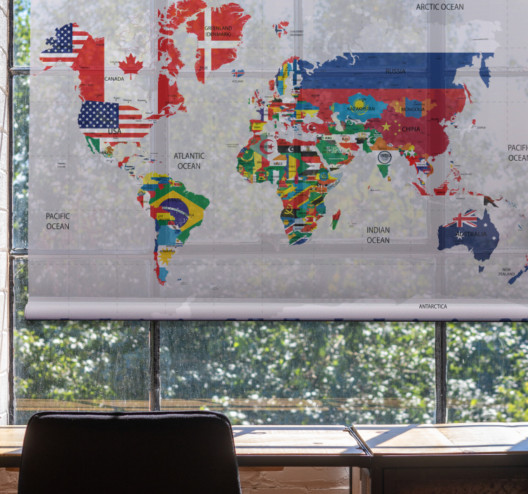 Politični zemljevid sveta rolo - TenStickers