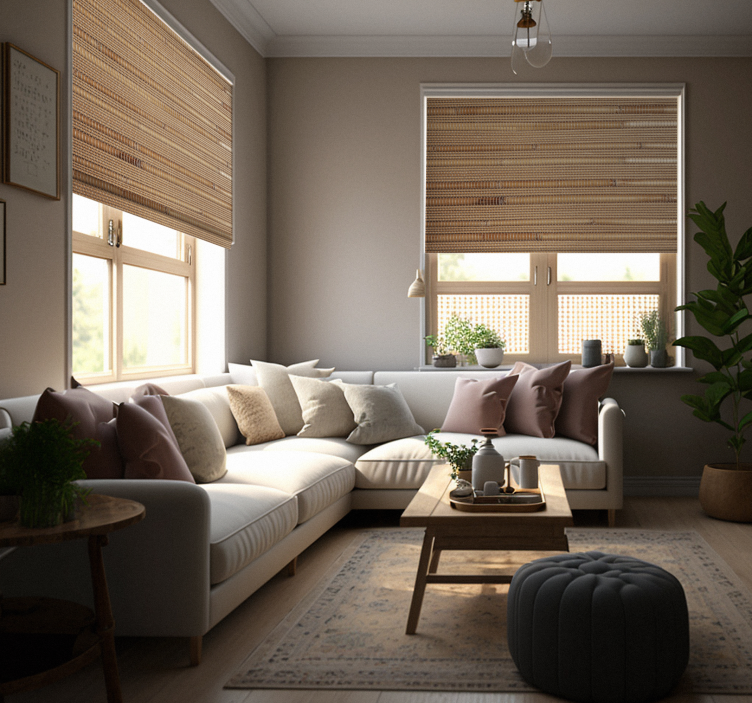 Progaste svetlo rjave deske rustikalne žaluzije - TenStickers