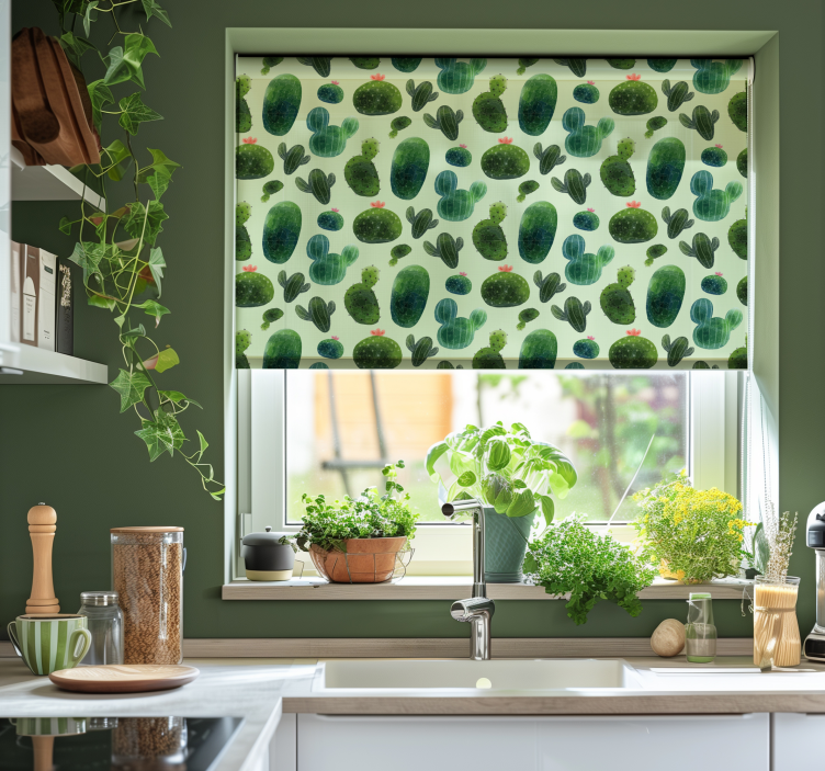 Puščavski vzorec enojna senčila s kaktusom - TenStickers