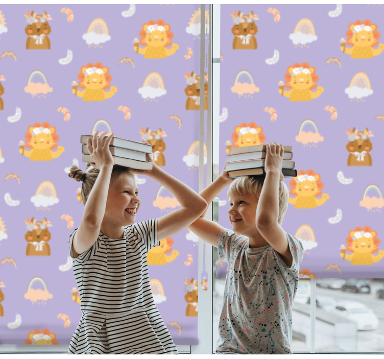 Mladiči živali in mavrice otroška rolo senčila - TenStickers