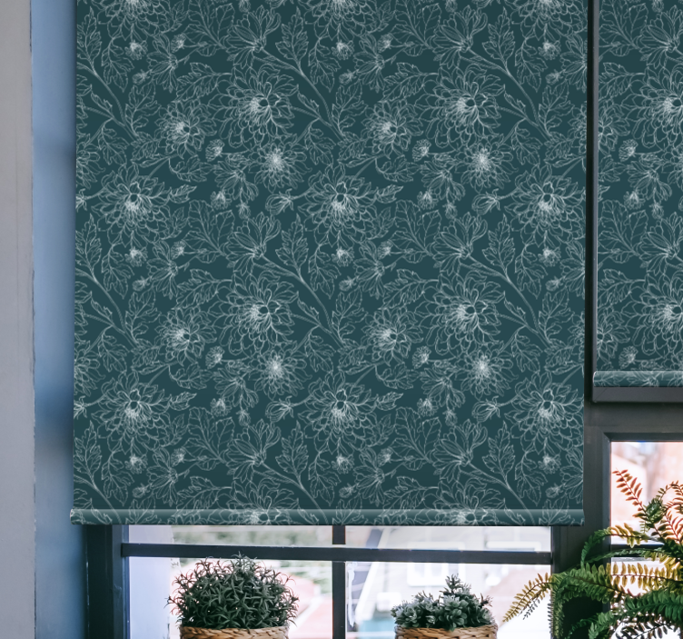 Grandmillenial beli cvetovi Roleta - TenStickers