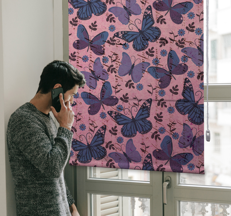 Roza ozadje metulj senčilo - TenStickers