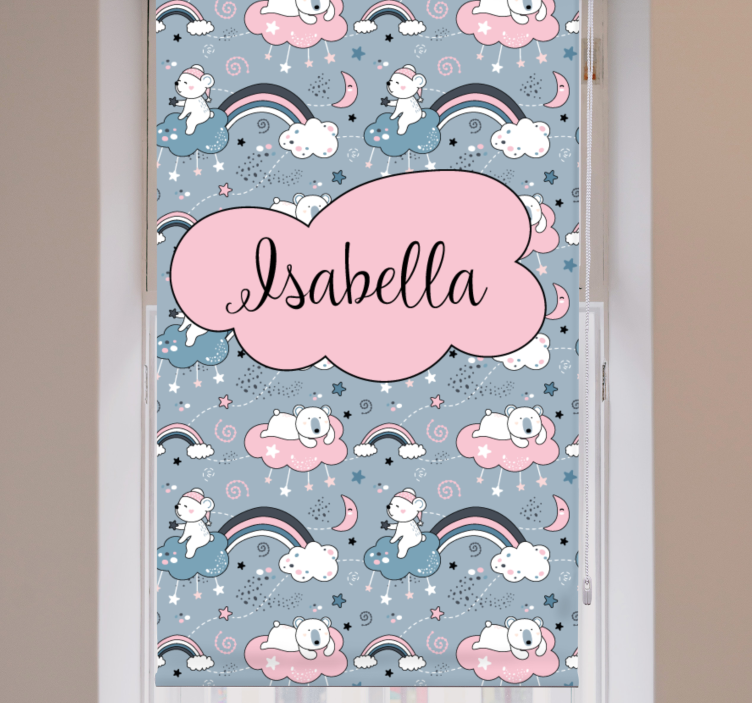 Medved mavrica z imenom otroška rolo senčila - TenStickers