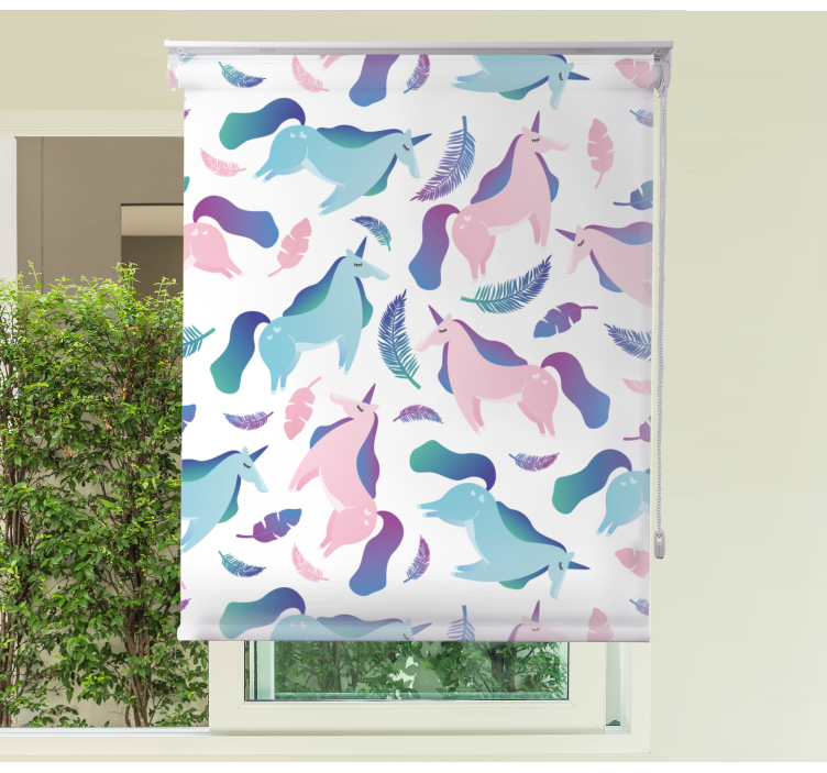 Samorogi in perje otroška rolo senčila - TenStickers