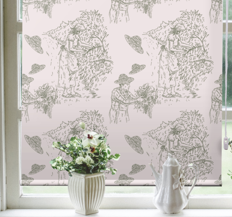 Scena žetve vintage elegantna rolo zavesa - TenStickers