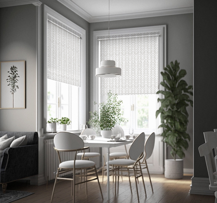 Sive abstraktne črte cik-cak nordijska Roletne - TenStickers