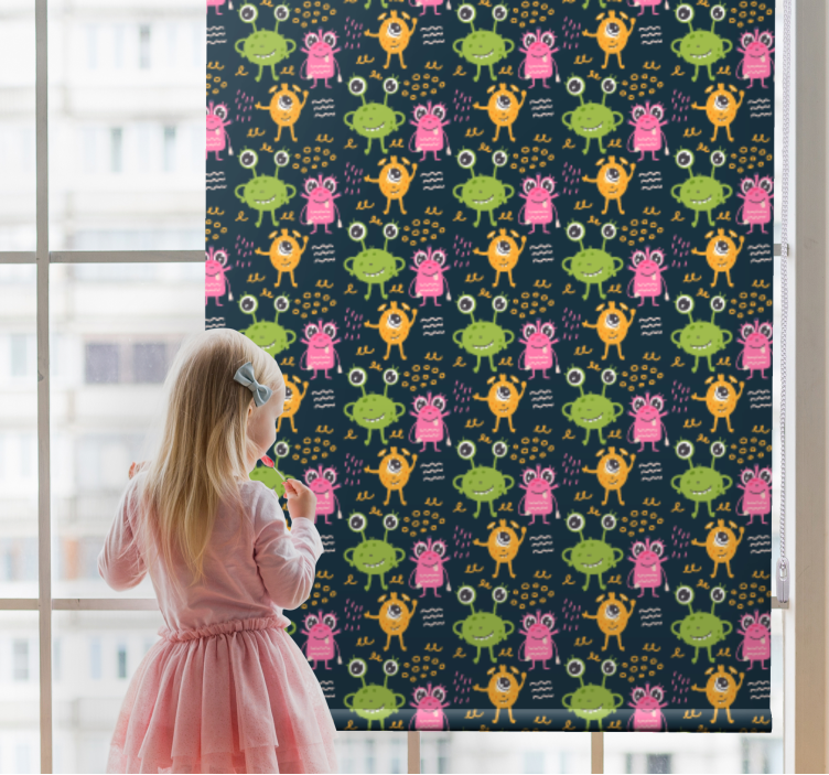 Smešni pisani tujci z vzorcem Roleta otroci - TenStickers