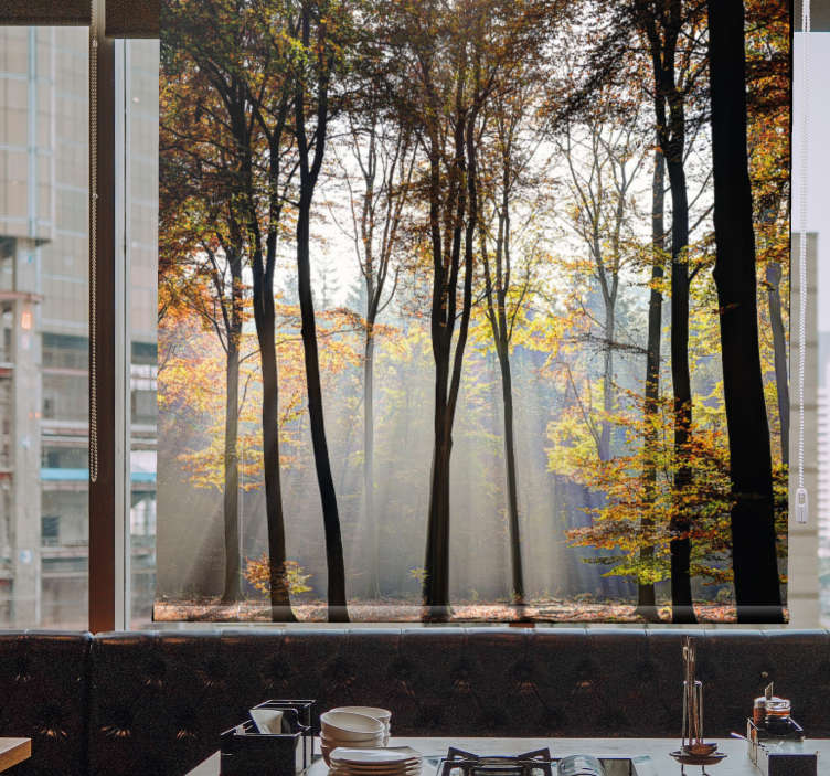 Sonce listje drevesa rože in rastline Roleta - TenStickers