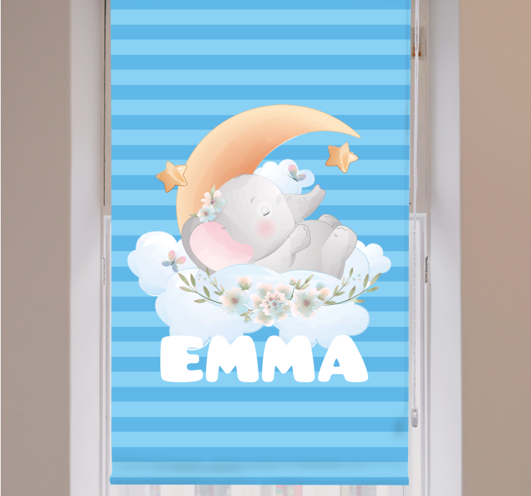 Srčkan živalski slon z imenom Roleta vrtec - TenStickers