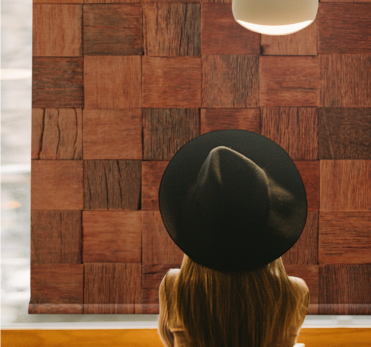 Kvadratne lesene plošče tekstura in vzorec senčilo - TenStickers