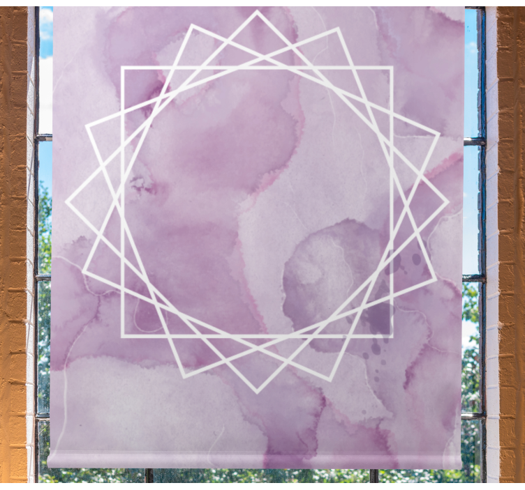 Temno vijolična poligonalna okvir dnevna soba žaluzije - TenStickers