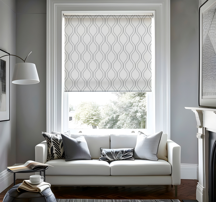 Ukrivljene črte elegantna rolo zavesa - TenStickers