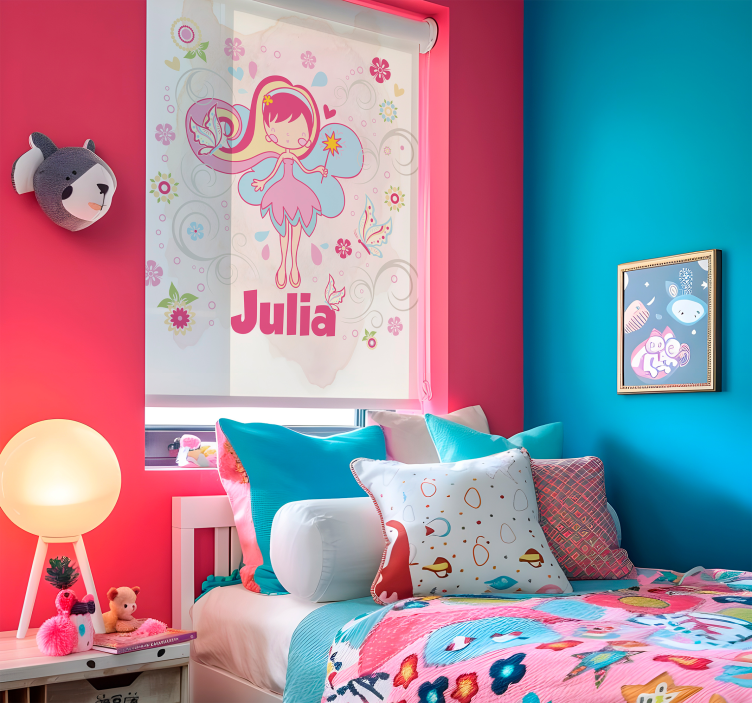 Vila z metulji personalizirana rolo senčila - TenStickers