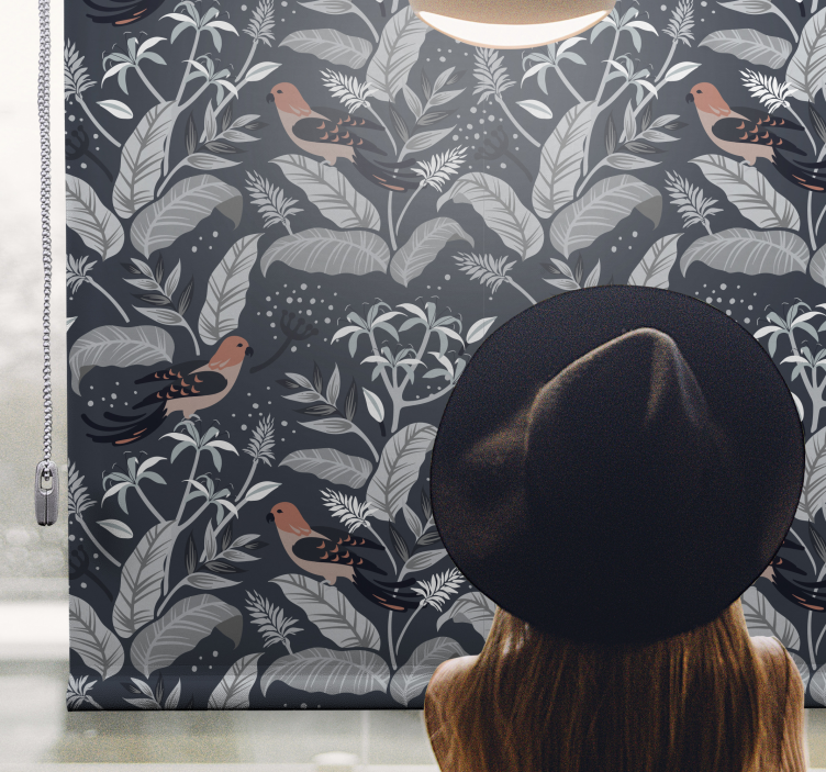 Vzorec ptičjega listja cvetja in rastlin senčilo - TenStickers