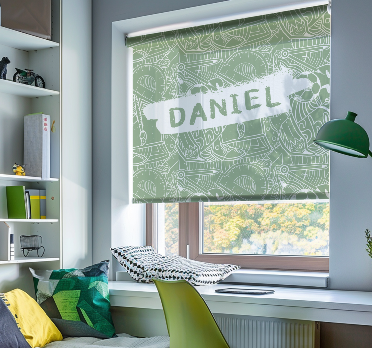 Zelena šolska kreda rolo zavesa za najstnika - TenStickers