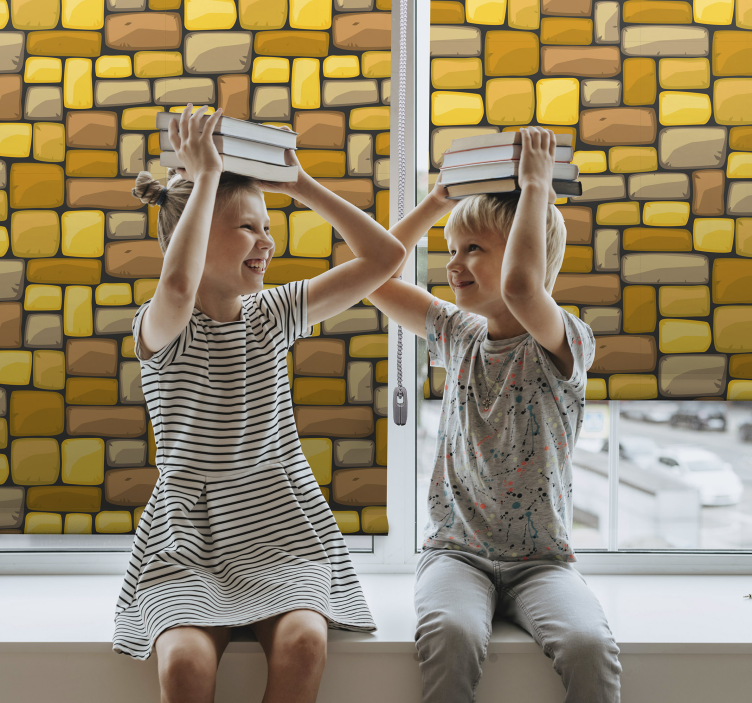 Zlato narisani kamni teksture in vzorci Roleta - TenStickers