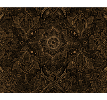 črno-zlata mandala rolo zavesa za jedilnico - TenStickers