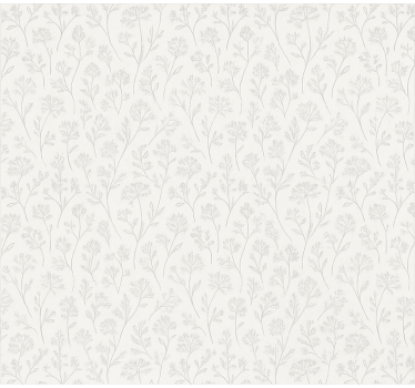 Tanka siva cvetlična umetnost rolo zavesa za jedilnico - TenStickers