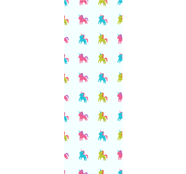 Otroška rolo senčila z enorogi na modri podlagi - TenStickers