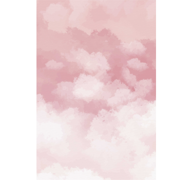 Soft aquarella pink oblaki senčilo - TenStickers