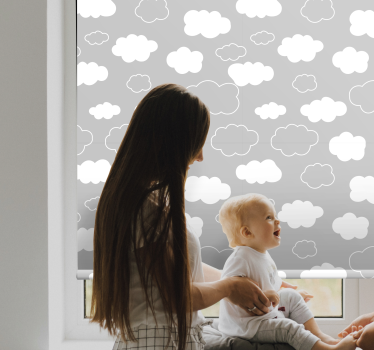 Puhast siv vzorec oblaki senčilo - TenStickers