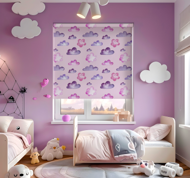 Roza vzorec oblak senčila za okna - TenStickers