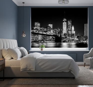 Sivo rolo zaveso fotomural new york vzhodna reka - TenStickers