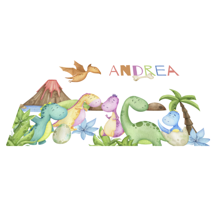 Jurski prizor pogrinjek z imenom - TenStickers