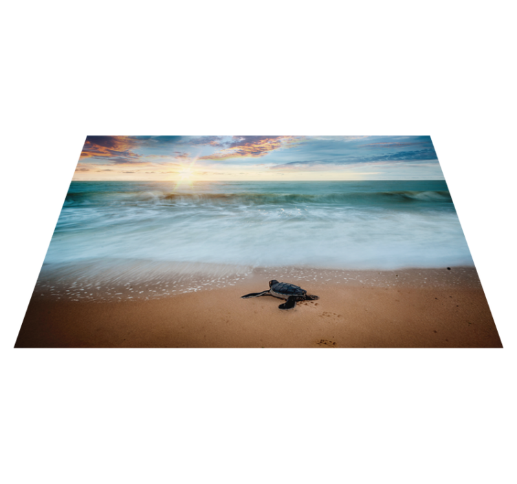 Turtle on beach pogrinjek za dom - TenStickers