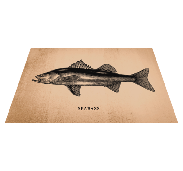 Seabass fish illustration izvirna jedilna podloga - TenStickers