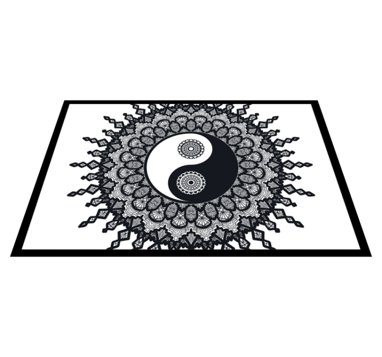 Yin yang mandala pattern teksturna podloga - TenStickers