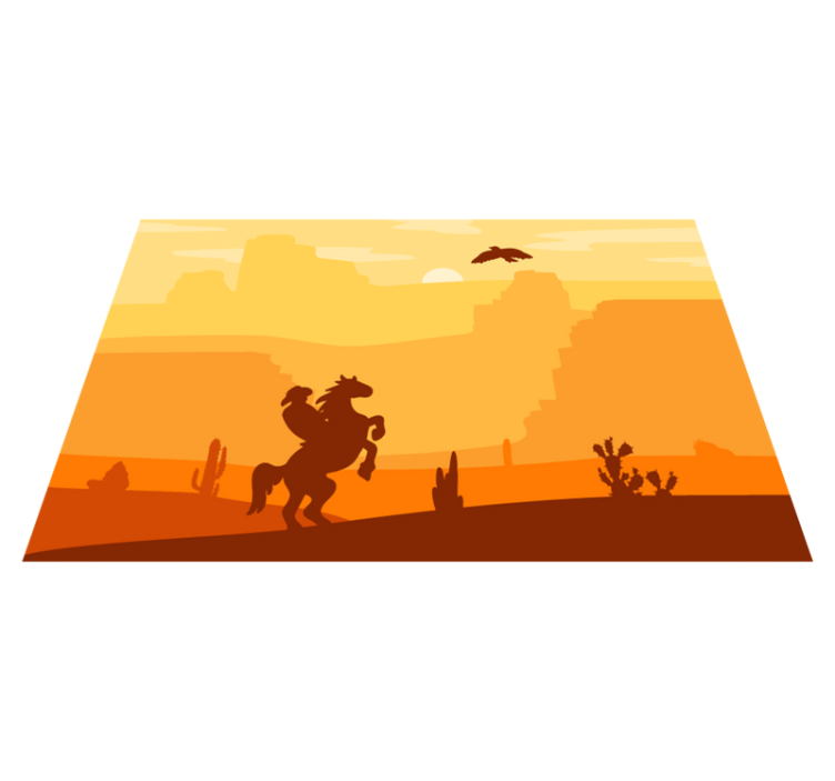 Silhouetted cowboy scene izvirna jedilna podloga - TenStickers